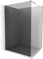 Ścianki i drzwi prysznicowe - Mexen Kioto ścianka prysznicowa Walk-in 130 x 200 cm, grafit 8 mm, złota - 800-130-101-50-40 - miniaturka - grafika 1