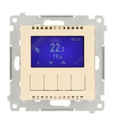 Inne akcesoria elektryczne - Kontakt Simon Regulator temperatury z wyświetlaczem SIMON 54 kremowy - miniaturka - grafika 1