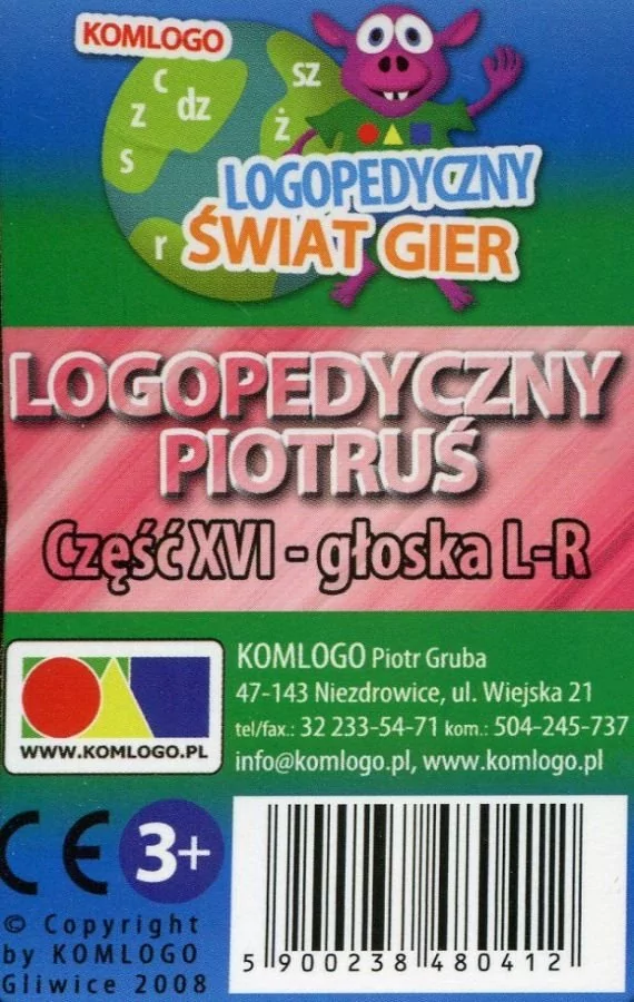 Komlogo Komlogo, karty Logopedyczny Piotruś Część XVI: głoska L-R