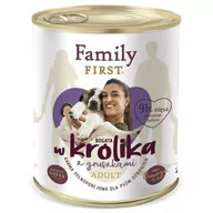 Mokra karma dla psów - FAMILY FIRST - Mokra karma dla psa dorosłego KRÓLIK Z GRUSZKĄ puszka 800g - miniaturka - grafika 1