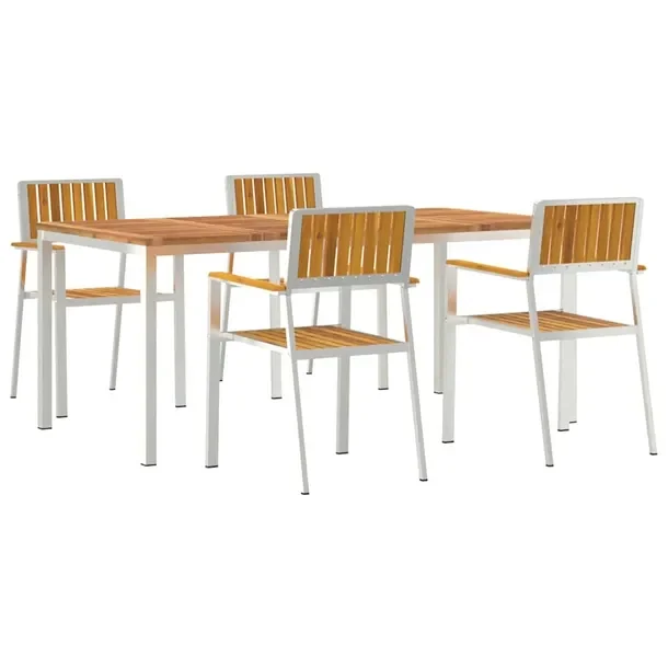 Zestaw Ogrodowy z Litego Drewna Akacjowego, Stół 180x90 cm, Brązowy