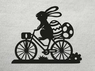 Zajączek na rowerze z kartonu - Dekoratorstwo - miniaturka - grafika 1