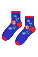 Skarpetki damskie - Bezszwowe skarpetki damskie w łowickie kwiaty Art. 118 - miniaturka - grafika 1