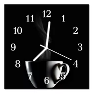 Zegary - Zegar szklany ścienny Cichy Filiżanka kawy - miniaturka - grafika 1