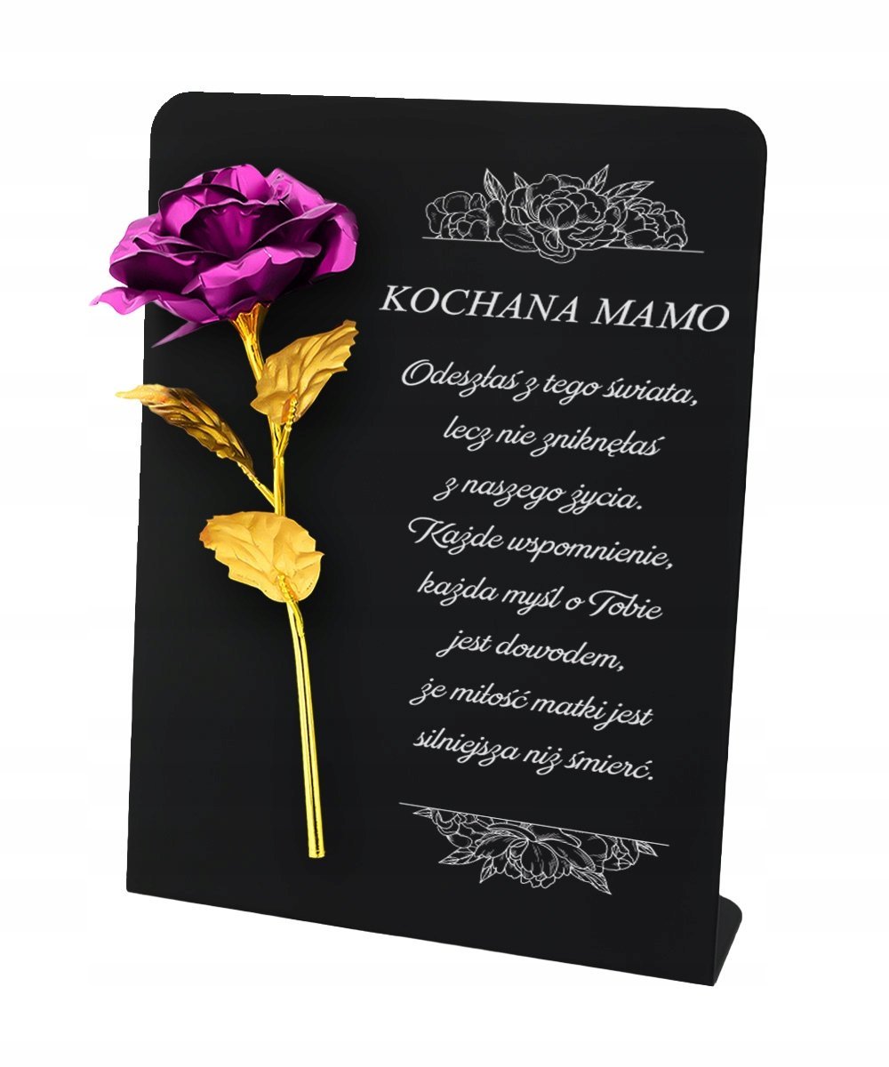 Znicz XL Wieczna Róża Różowa Premium 28 cm Statuetka Na Wszystkich Świętych