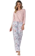 Piżamy damskie - Bawełniana piżama damska Róża 1522, Kolor różowo-niebieski, Rozmiar L, Leveza - Intymna - miniaturka - grafika 1