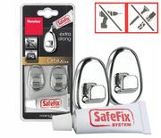 Wieszaki i stojaki - Metaltex 403740010 Orbit Safefix haki w komplecie kleju, tworzywo sztuczne, 2 sztuki, chrom, 3 x 5 x 1.5 cm 403740010 - miniaturka - grafika 1