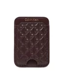 Etui na dokumenty i karty - Calvin Klein Etui na karty kredytowe Aop Leather Magnetic Card Case LV04F1100G Bordowy - miniaturka - grafika 1