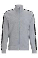 Kurtki męskie - BOSS Męska kurtka sportowa z logo Jacketzp Loungewear, Medium Grey35., XL - miniaturka - grafika 1