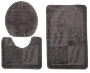 Ciemnoszary zestaw dywaników łazienkowych S7-K45 - Dywaniki łazienkowe Ciemnoszary zestaw dywaników łazienkowych S7-K45 - Dywaniki łazienkowe - miniaturka - grafika 1