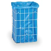 Kosze na śmieci - Merida Kosz siatkowy stojący poj. 47 L, metalowe pręty powlekane białymPCV B2A - miniaturka - grafika 1