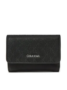 Calvin Klein Mały Portfel Damski Ck Must Small Trifold_Mono K60K612829 Czarny - Portfele - miniaturka - grafika 1