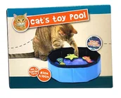 Zabawki dla kotów - Koci basen zabawka + 3 zabawki wodne. Niebieski - miniaturka - grafika 1