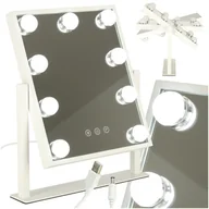 Lusterka do makijażu - Lusterko do makijażu kosmetyczne podświetlane LED Hollywood z 9 żarówkami USB 25 x 30 cm - miniaturka - grafika 1
