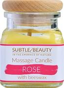 Olejki i świece do masażu - Subtle Beauty Świeca do masażu - Róża 100g - miniaturka - grafika 1