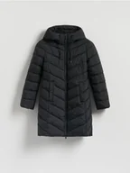 Płaszcze damskie - Reserved - Pikowany płaszcz - czarny - miniaturka - grafika 1