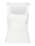 Koszulki i topy damskie - VERO MODA Damski top VMBIANCA SL Square Neck Top JRS NOOS, Snow White, XL - miniaturka - grafika 1