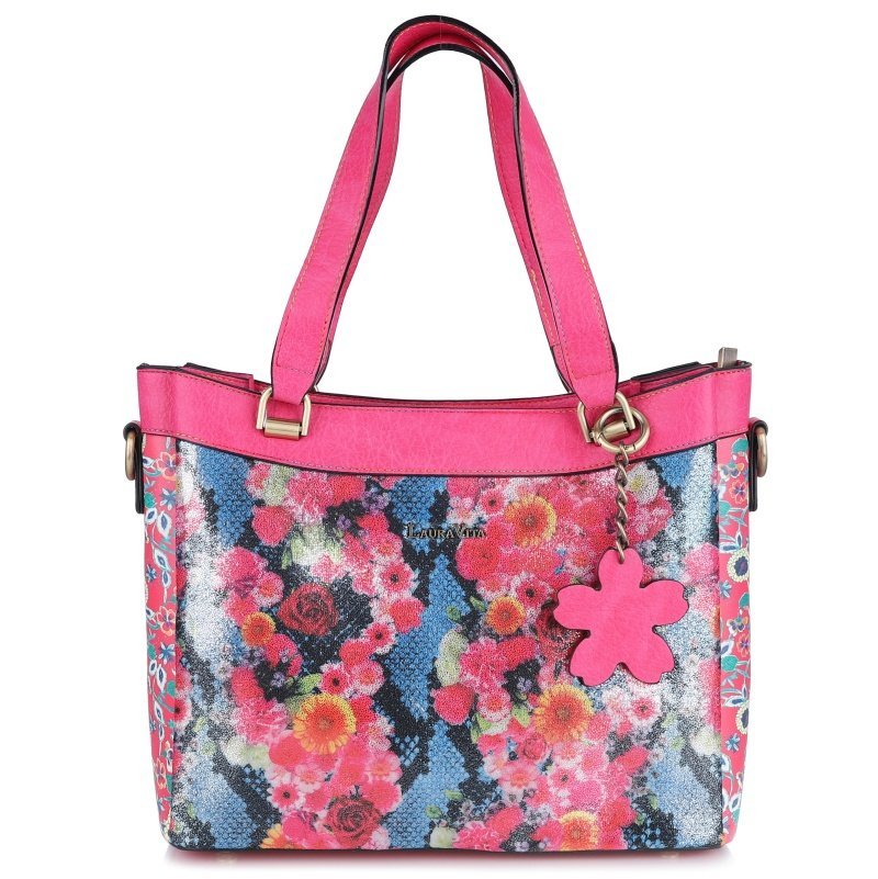 Laura Vita AUREA 05 ZC231204-E FUSHIA torebka damska różowa w kwiaty