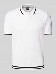 Koszulka polo z prążkowanymi wykończeniami - Koszulki męskie - miniaturka - grafika 1
