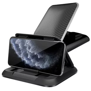 Alogy Uchwyt samochodowy Carbon na telefon do 6.8 cali GPS na deskę kokpit Czarny - Uchwyty samochodowe do telefonów - miniaturka - grafika 1