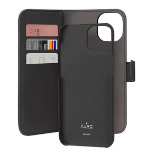 PURO Wallet Detachable - Etui 2w1 iPhone 15 (czarny) - Pozostałe akcesoria do telefonów - miniaturka - grafika 2