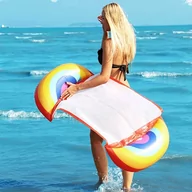 Materace dmuchane i koła do pływania - Dmuchany Materac do pływania Hamak z siatką 2w1 - miniaturka - grafika 1