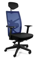 Fotele i krzesła biurowe - Fotel biurowy, ergonomiczny, Tune, czarny, niebieski - miniaturka - grafika 1