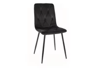 Krzesła - Krzesło welurowe TOM VELVET czarne tapicerowane SIGNAL - miniaturka - grafika 1