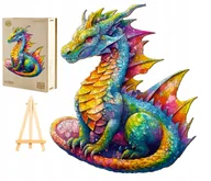 Puzzle - PUZZLE DREWNIANE DLA DOROSŁYCH DUŻE 280 ELEMENTÓW SMOK W DREWNIANYM PUDEŁKU - miniaturka - grafika 1