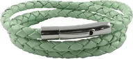 Naszyjniki męskie - König Design skórzany naszyjnik skórzany pasek skórzana bransoletka 5 mm męski naszyjnik 17 cm - 100 cm pleciony, długość: 95 centymetrów, kolor: miętowy zielony - miniaturka - grafika 1