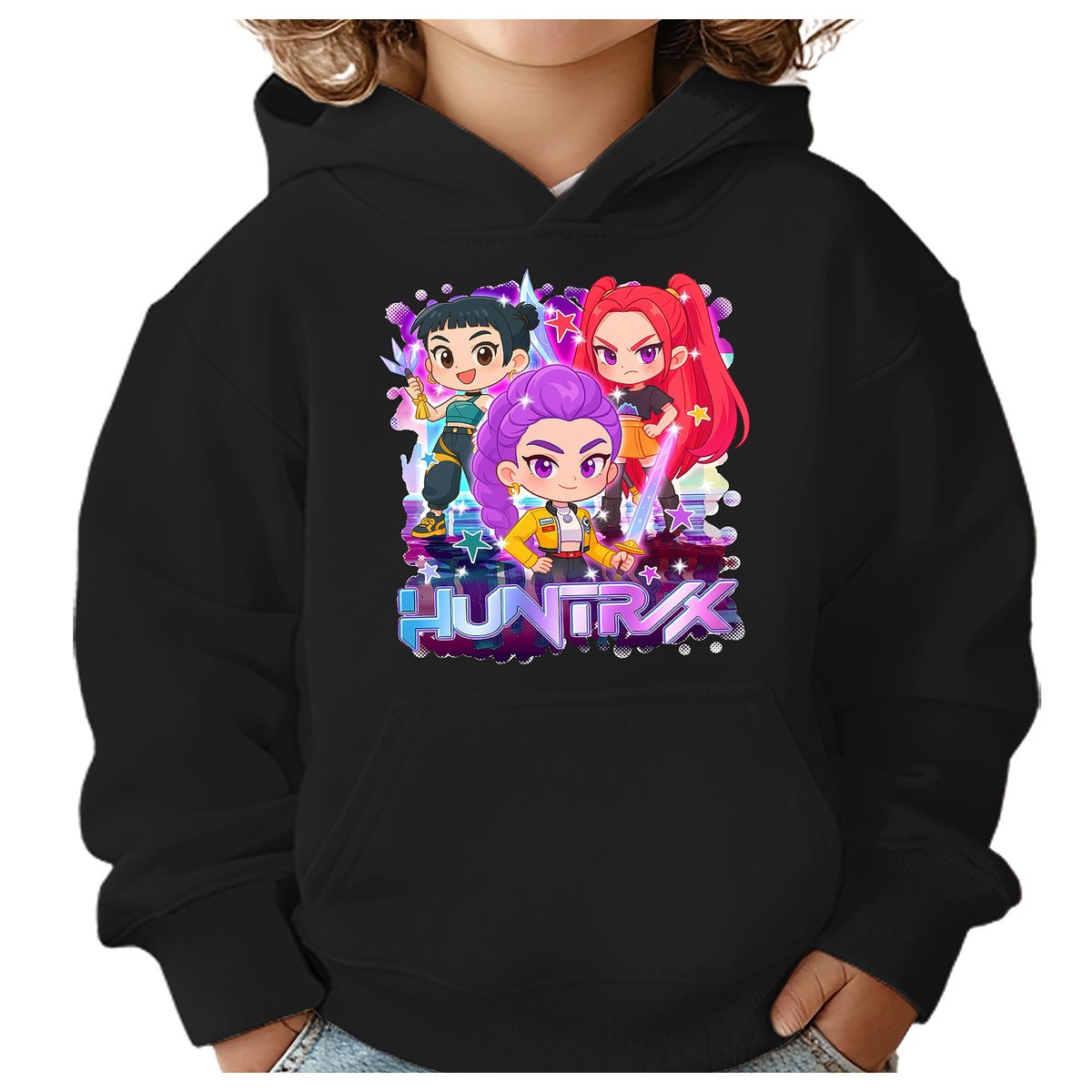 BLUZA DZIECIĘCA KPOP DEMON HUNTERS HUNTRIX 104 Z KAPTUREM BAWEŁNIANA