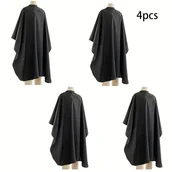 Peleryny fryzjerskie - TEMU 4 szt. Czarnych nylonowych fraków fryzjerskich - Regulowany rozmiar szyi, Trwałe fraków fryzjerskich i stylistów do strzyżenia, kolorowania i - miniaturka - grafika 1