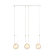 Lampy sufitowe - Lampa wisząca Glam biało-złota-miodowy 3xE14x10W wym: 115 x 70 x 15 cm szkło Emibig - miniaturka - grafika 1