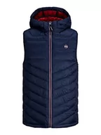 Kurtki męskie - Jack & Jones męska kurtka z kapturem pikowana kurtka, granatowa marynarka, L - miniaturka - grafika 1