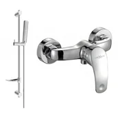 Baterie umywalkowe - Mexen Fabia DF72 bateria prysznicowa z zestawem prysznicowym, chrom - miniaturka - grafika 1