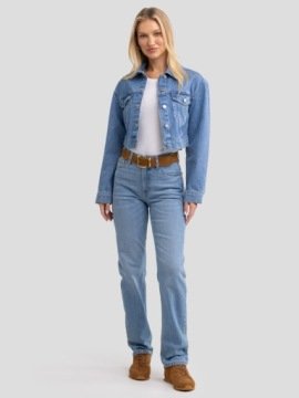 Big Star Kurtka damska jeansowa krótka niebieska Maddie 175 M
