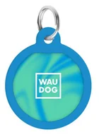 Odblaski i adresówki - WAUDOG Smart ID metalowa zawieszka z QR-paszportem, wzór niebieski gradient okrągły - miniaturka - grafika 1