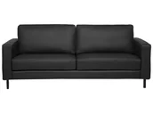 Sofy i kanapy - Beliani Sofa skórzana czarna SAVALEN - miniaturka - grafika 1