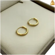 Biżuteria dla dzieci - ZŁOTE POZŁACANE KOLCZYKI KÓŁKA KÓŁECZKA 1,4 CM DLA DZIEWCZYNKI PR. 925/585 - miniaturka - grafika 1