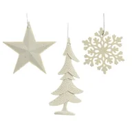Ozdoby bożonarodzeniowe - Zawieszka plastikowa srebrna 3 rodzaje - miniaturka - grafika 1