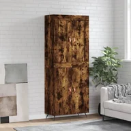 Witryny - vidaXL Witrynka przydymiony dąb 69,5x34x180 cm materiał drewnopochodny - miniaturka - grafika 1