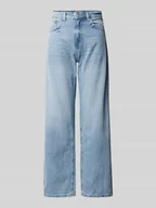 Spodnie damskie - Jeansy o kroju straight fit z czystej bawełny model ‘ELLA’ - miniaturka - grafika 1
