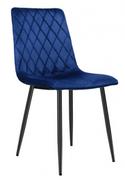 Krzesła - Krzesło aksamitne DEXTER granatowe velvet - miniaturka - grafika 1