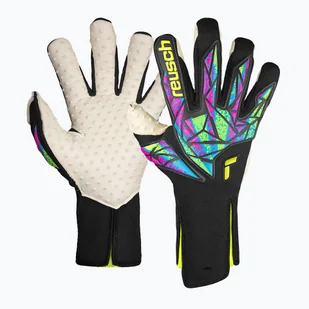 Rękawice bramkarskie Reusch Attrakt SpeedBump Strapless black/safety yellow - Piłka nożna - miniaturka - grafika 1