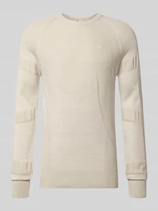 Sweter z dzianiny z wyhaftowanym logo i okrągłym dekoltem - Swetry męskie - miniaturka - grafika 1