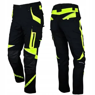 Spodnie ROBOCZE męskie BHP mocne ELASTYCZNE stretch spandex ODBLASKOWE NEON - Odzież robocza - miniaturka - grafika 1