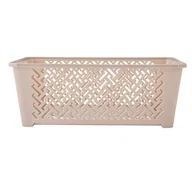 Pudła i pojemniki do przechowywania - Koszyk plastikowy 29,5 x 20 x 11 cm beżowy - miniaturka - grafika 1
