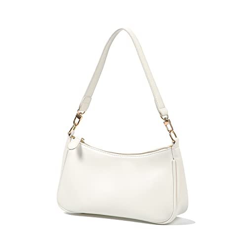 VODIU Torebki na ramię z 2 odpinanymi paskami i zapięciem na zamek błyskawiczny, torby crossbody, torebka na ramię, torebka dla kobiet, biały, Medium