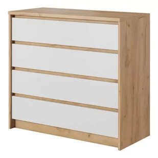 KOMODA 93 F XELO DĄB CRAFT ZŁOTY / BIAŁY - Komody - miniaturka - grafika 1
