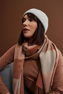 Apaszki i szaliki damskie - Szal w kratkę z frędzlami - miniaturka - grafika 1